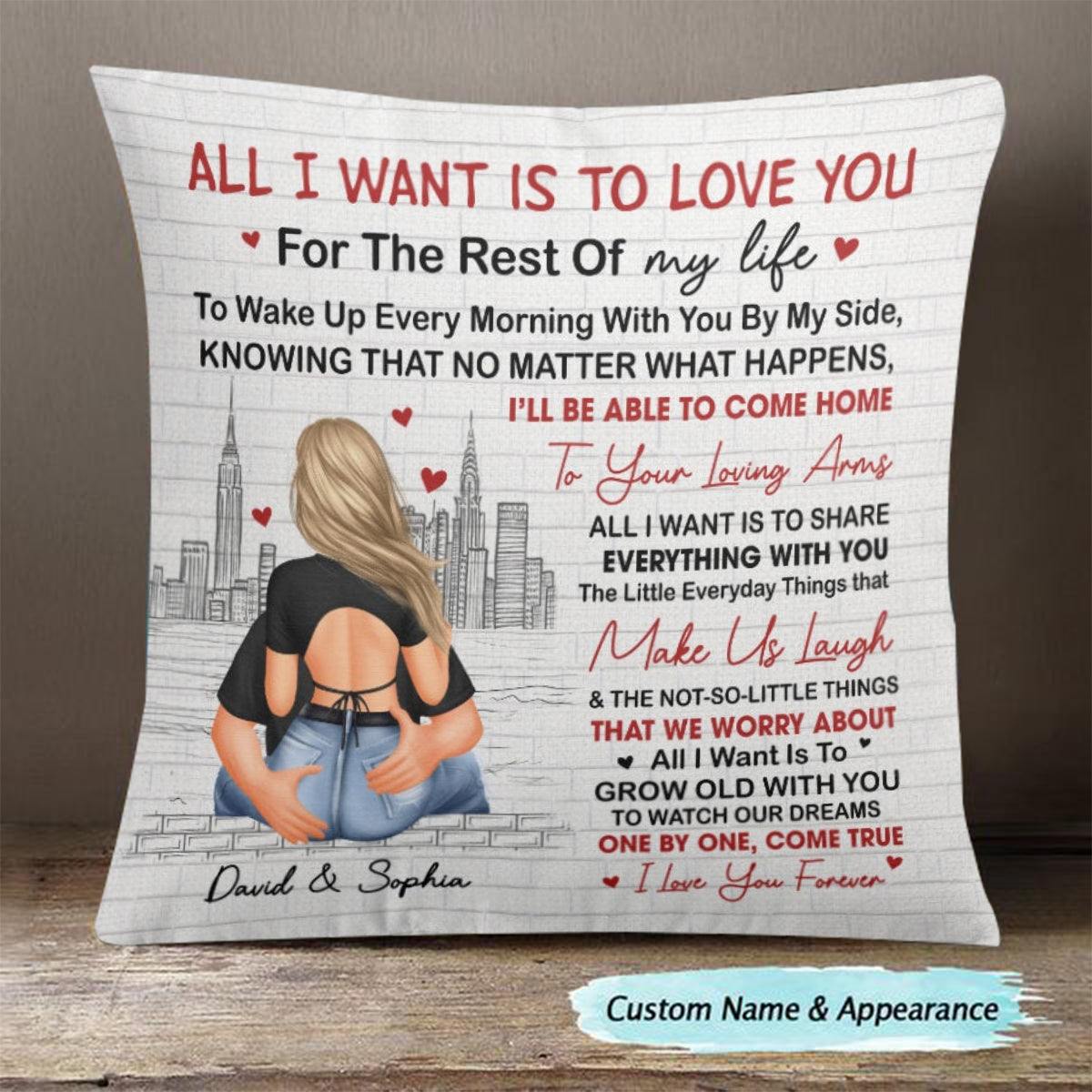 I Want Is To Grow Old With You Couples - Personalized Pillow