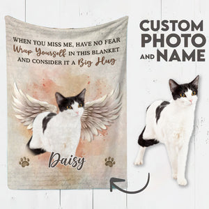 Custom Photo No Longer By My Side But Forever In My Heart - Memorial Personalized Custom Blanket - Sympathy Gift For Pet Owners, Pet Lovers