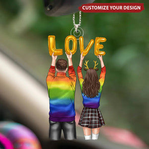 Back Couple - Personalized Car Ornament - Gifts For Couple