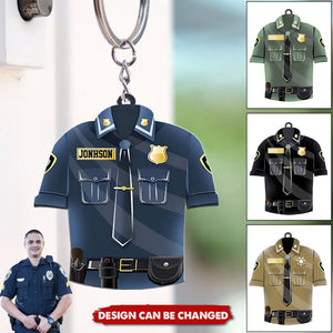 Custom Police Keychain, Personalized Bulletproof Police Vest Keychain