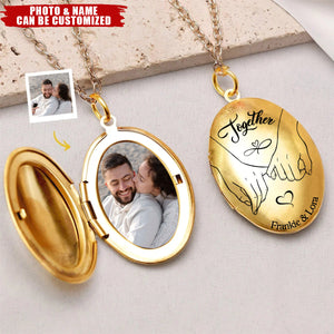 Custom Photo I Promise To Always Be By Your Side - Couple Personalized Locket Necklace