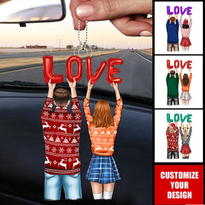 Back Couple - Personalized Car Ornament - Gifts For Couple