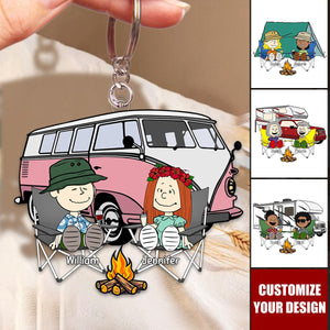 Happy Camping Couple - Personalized Acrylic Keychain