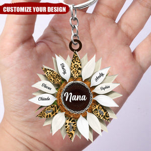 Nana, Mom, Auntie Sunflower - Birthday, Loving Gift For Mother, Grandma, Grandmother - Personalized Keychain