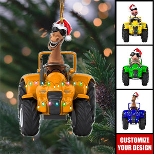 Farm Animal Tractor - Personalized Acrylic Christmas Ornament