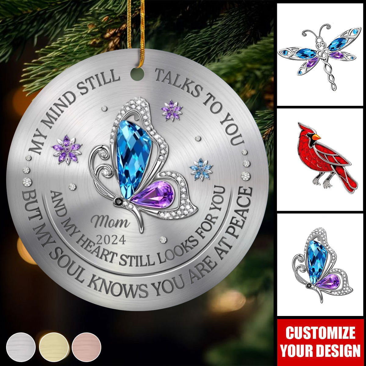 My Mind Still Talks To You - Memorial Personalized Ornament