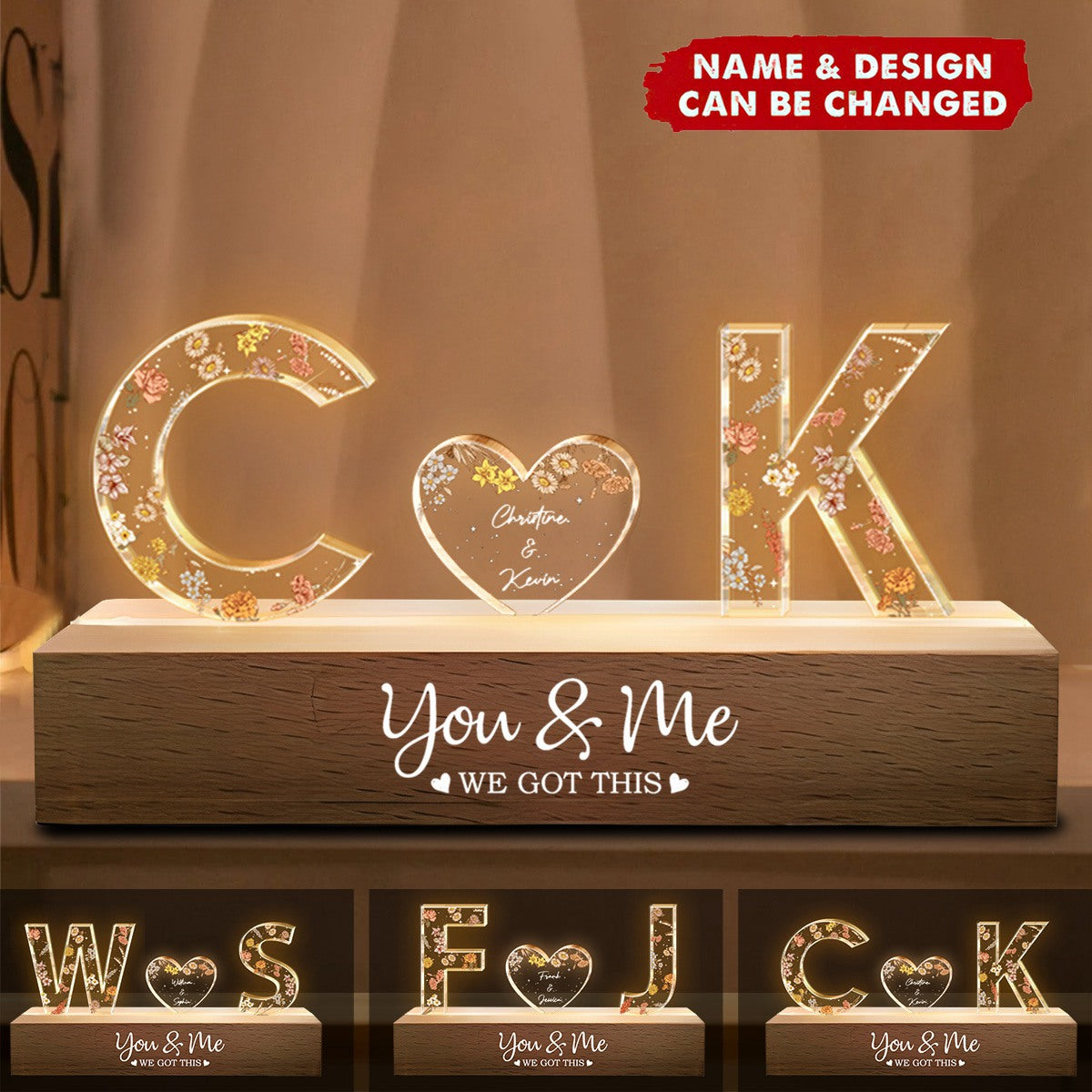 You & Me We Got This Custom Name - Personalized LED Night Light