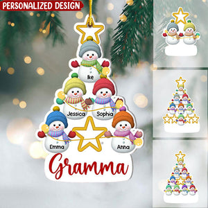 Gift For Grandma Snowman Kids Christmas Tree Ornament