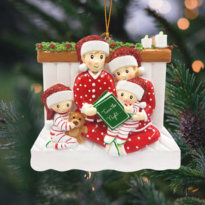 Story Time Family Ornament -  Personalized Handwritten Christmas Ornament