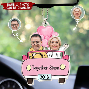 Custom Photo Couple - Personalized Acrylic Photo Car Ornament