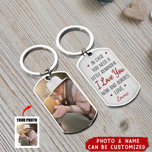 I Love You Now And Always Couple Personalized Stainless Steel Keychain