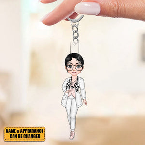 Lovely Nurse Doll，Personalized Acrylic Keychain - Nurse's Day, Appreciation Gift For Nurse