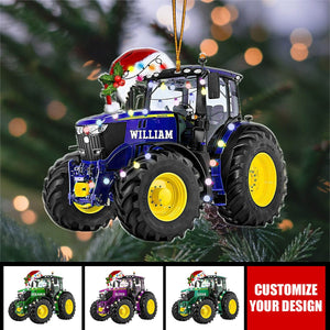 Personalized Tractor Acrylic Ornament, Christmas Gift For Farmer