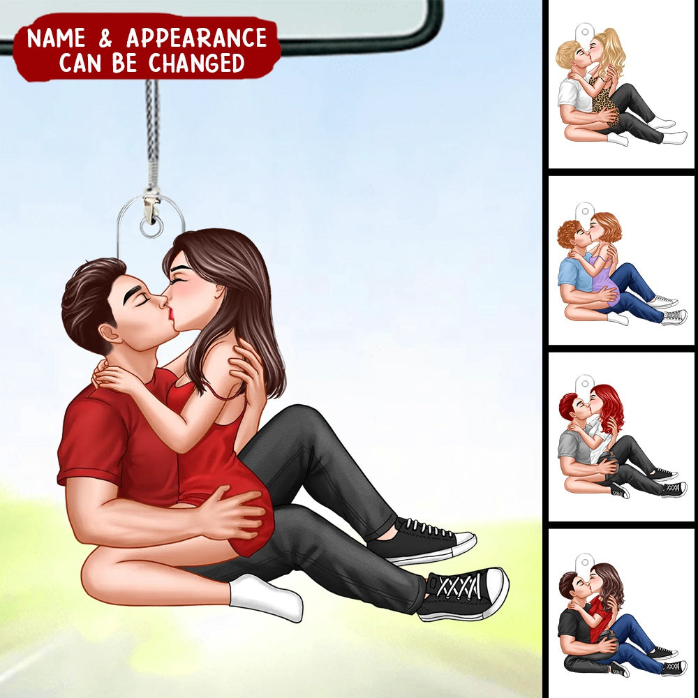 Kissing Couple - Personalized Car Ornament