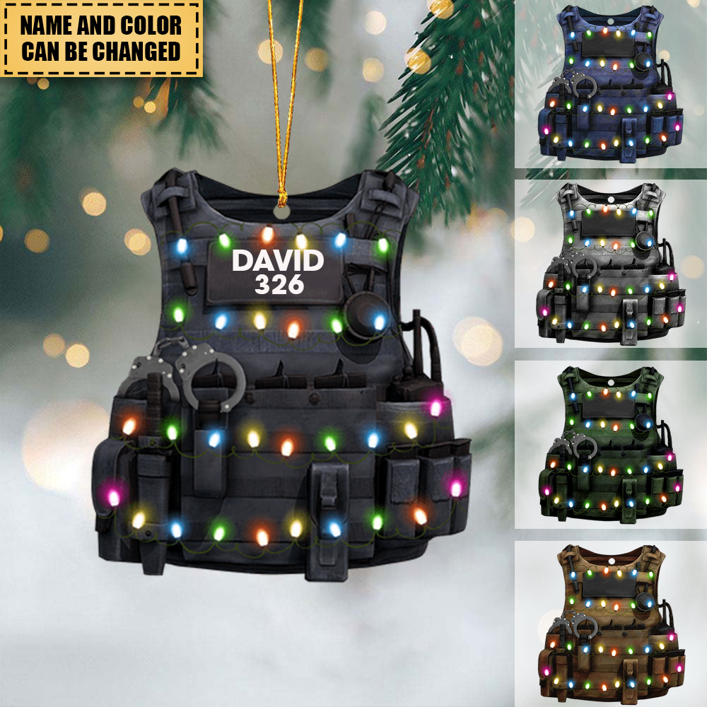 Police Bulletproof Vest, Personalized Ornament, Christmas Gift For Police Officers