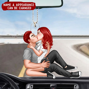 Kissing Couple - Personalized Car Ornament