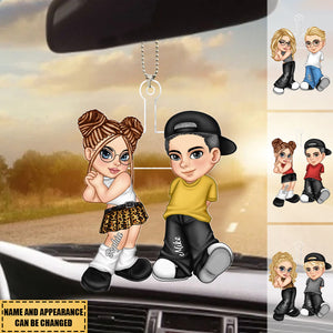 Y2K Couple Together - Personalized Acrylic Car Ornament