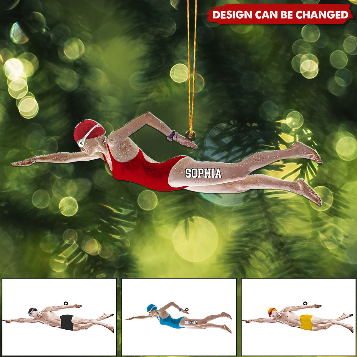 Personalized Male/Female Swimmer Ornament For Swimming Lovers