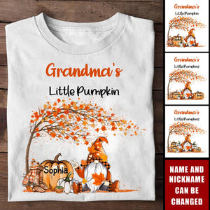 Grandma's Little Pumpkins - Personalized Custom T Shirt - Fall Season Gift for Grandma