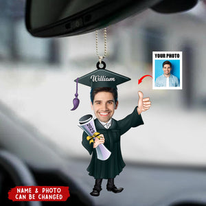 Funny Graduate Caricature - Personalized Graduation Ornament