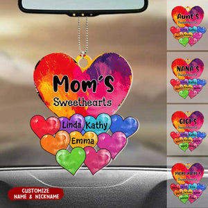 Vibrant Heart Paint Grandma Mom Kids Personalized Ornament