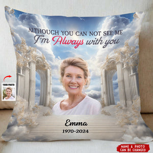 Memorial Upload Photo Heaven Gate Sky, In Loving Memory Personalized Pillow