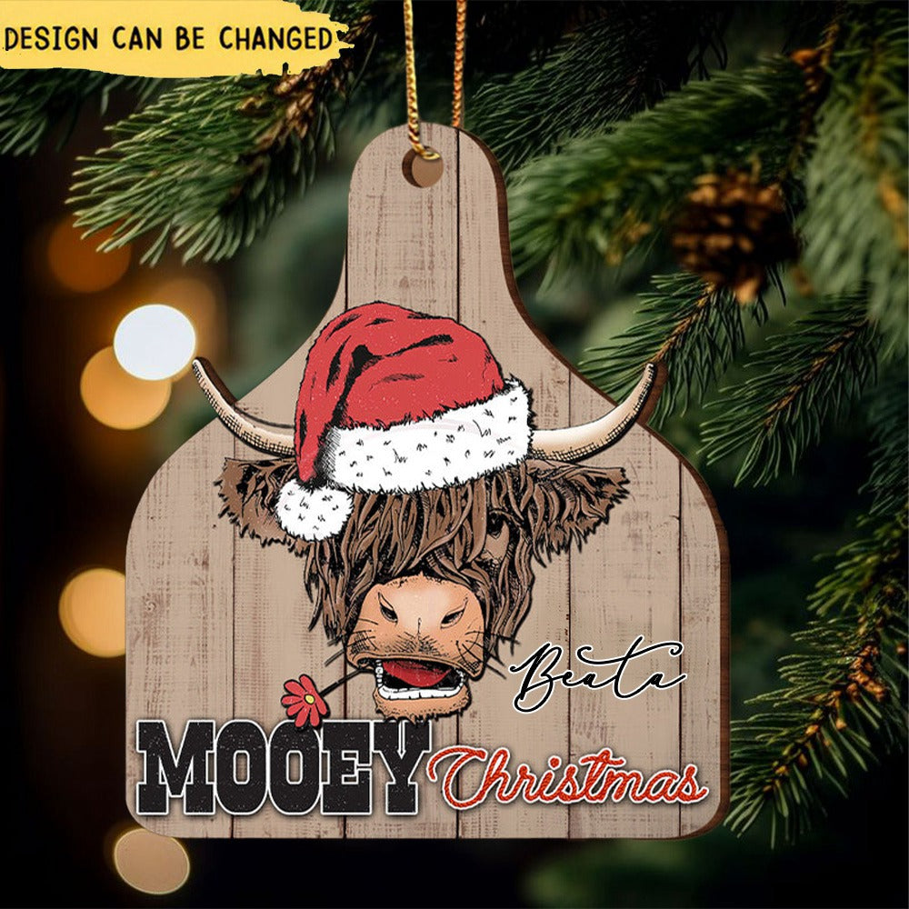 Christmas Highland Cow Custom Name, Love Cow Breeds Farm Cattle Personalized Ornament