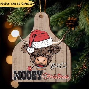 Christmas Highland Cow Custom Name, Love Cow Breeds Farm Cattle Personalized Ornament