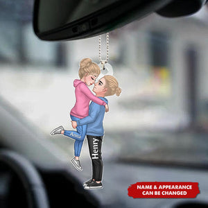 Custom Kissing And Hugging Doll Couple Personalized Acrylic Ornament