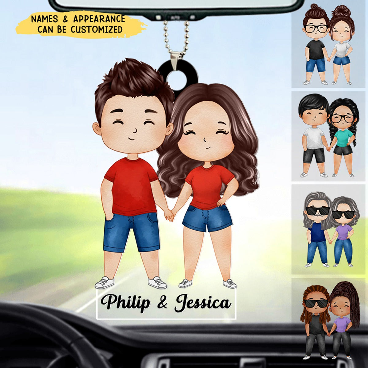 Lovely Couple Holding Hands Personalized Acrylic Ornament