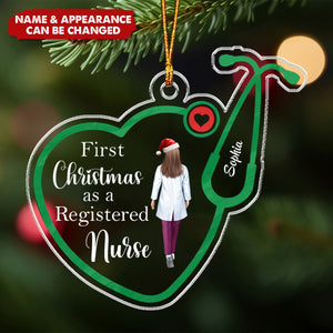 First Christmas As A Nurse - Personalized Acrylic Ornament