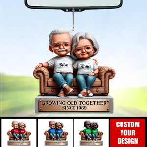 Growing Old Together Couple Personalized Acrylic Ornament