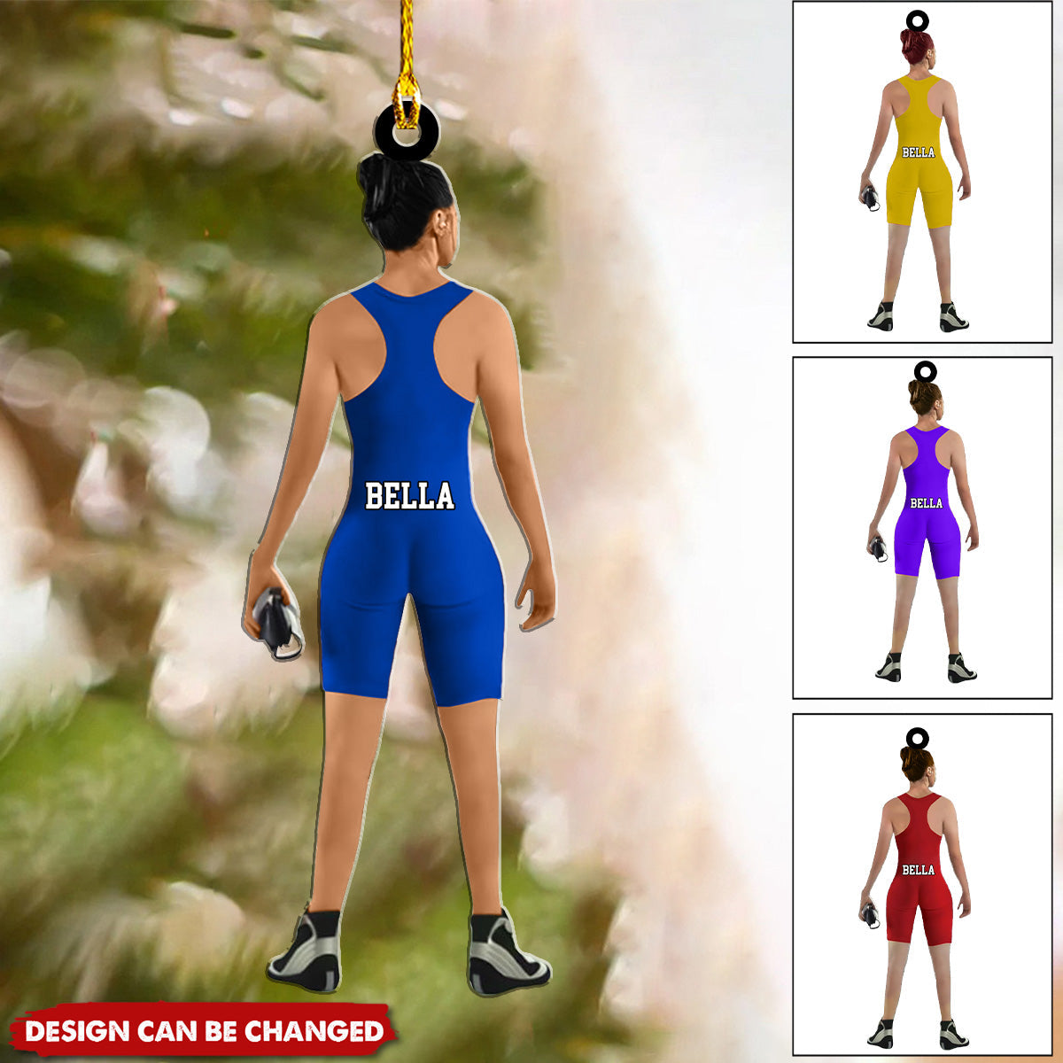 Custom Wrestling Player Ornament, Female Wrestler Ornament