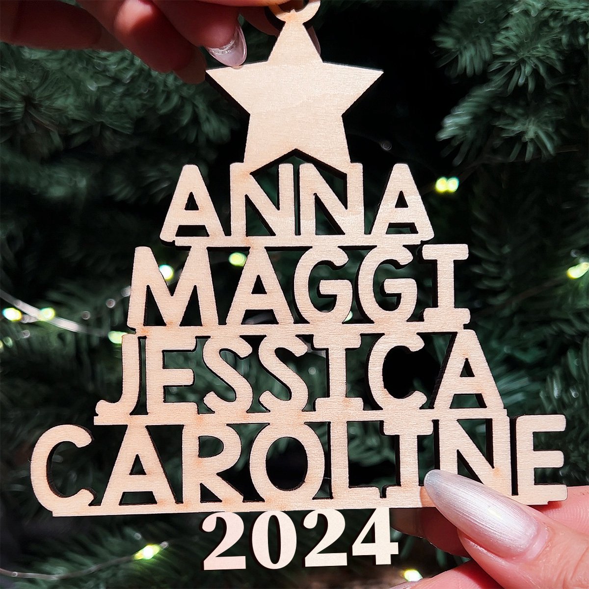 Our Family 2024 - Custom Family Name Wooden Ornament