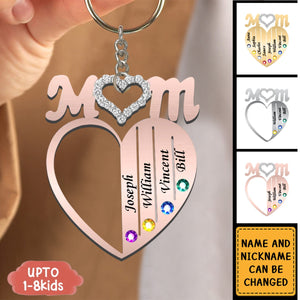 Personalized Mom Heart Keychain - Gift Idea For Mom/ Mother's Day