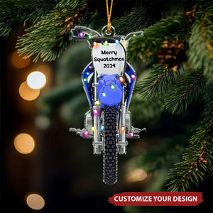 Motocross Rider - Personalized Acrylic Christmas Ornament