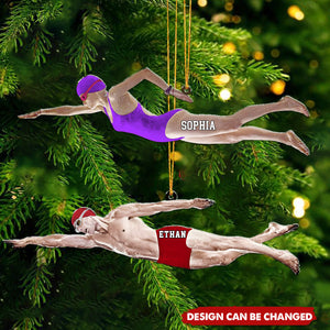 Personalized Male/Female Swimmer Ornament For Swimming Lovers