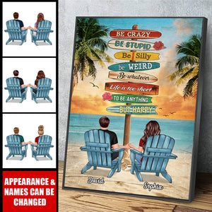 Gift For Couple Summer Beach Personalized Custom Vertical Poster