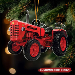 Custom Name Tractor - Personalized Acrylic Ornament, Christmas Gift For Farmer