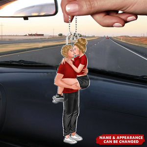 Couple Kissing Passionate - Personalized Car Ornament