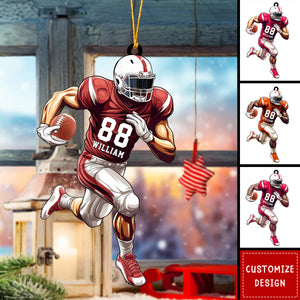 Football Player Personalized Christmas Ornament, Gifts For Football Player