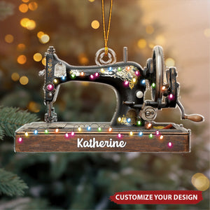 Sewing Machine With Light - Personalized Acrylic Christmas Ornament