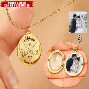 Custom Photo I Promise To Always Be By Your Side - Couple Personalized Locket Necklace