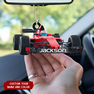 Personalized Racing Car Custom Name Ornament , Gift For Racing Car Lover