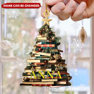 Book Tree Ornament, Perfect Gift For Book Lovers Personalized Custom Ornament - Christmas Gift