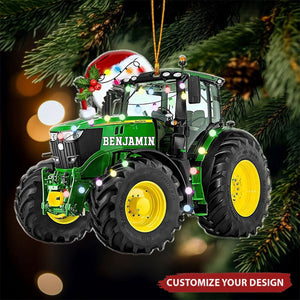 Personalized Tractor Acrylic Ornament, Christmas Gift For Farmer