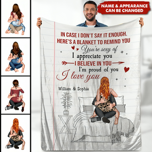 I'm Proud Of You, I Love You - Personalized Blanket - Gift For Couple, Valentine's Gifts