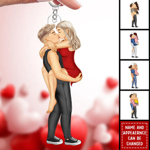 Couple Kissing - Valentine's Day Gift For Couples - Personalized Keychain