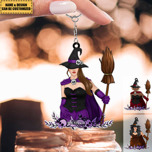 Witch Personalized Acrylic Keychain, Gift Idea For Halloween