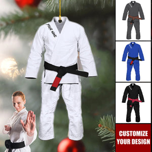 Personalized Jiu Jitsu Uniform Ornament, Belt Jiu Jitsu Christmas Ornament